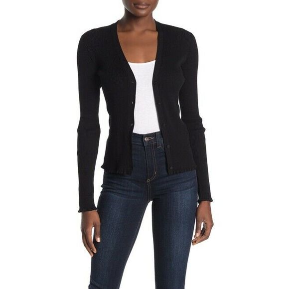 Vince Sweaters - Vince Cardigan L Ribbed Knit V-Neck Long Sleeve